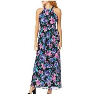 NWT Nine West Flamenco Halter Maxi Dress Floral Size 16